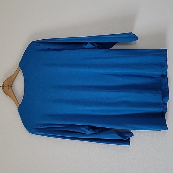 Soft Surroundings Aqua Blue Alyssa Faux Wrap Tee Size 3XL - Picture 4 of 6
